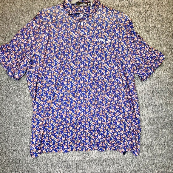RLX Ralph Lauren Printed Lightweight Airflow Jersey Floral Mens Golf Polo XL - Picture 3 of 11